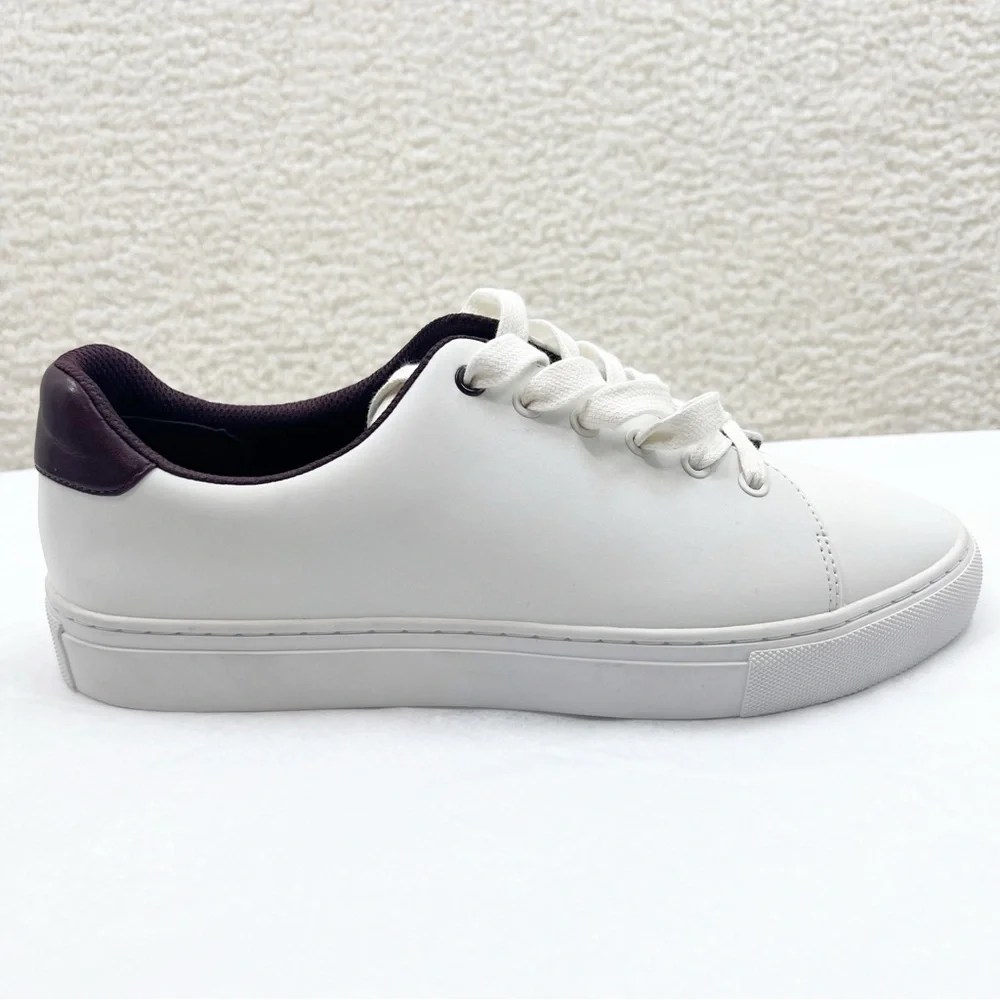 New Tory Burch Sport Hi-Vis Sneaker Size 9.5 White Purple Reflective Shoes